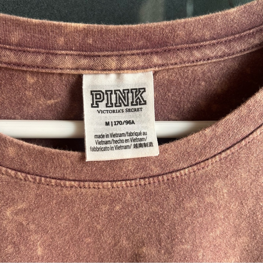 Victoria’s Secret PINK Bodycon Long Sleeve Dress Ruched Side Crew Neck Brown M - Picture 8 of 11